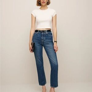 Cynthia High Rise Straight Cropped Jeans